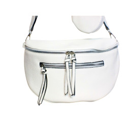 Grand sac banane blanc + porte-monnaie – Élégant et spacieux