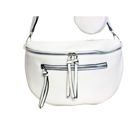 Grand sac banane blanc + porte-monnaie – Élégant et spacieux