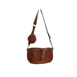 Grand sac banane marron + porte-monnaie – Élégant et spacieux-face-1