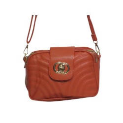 Sac à main bandoulière marron tendance – face