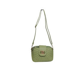 Sac à main bandoulière vert tendance –face1