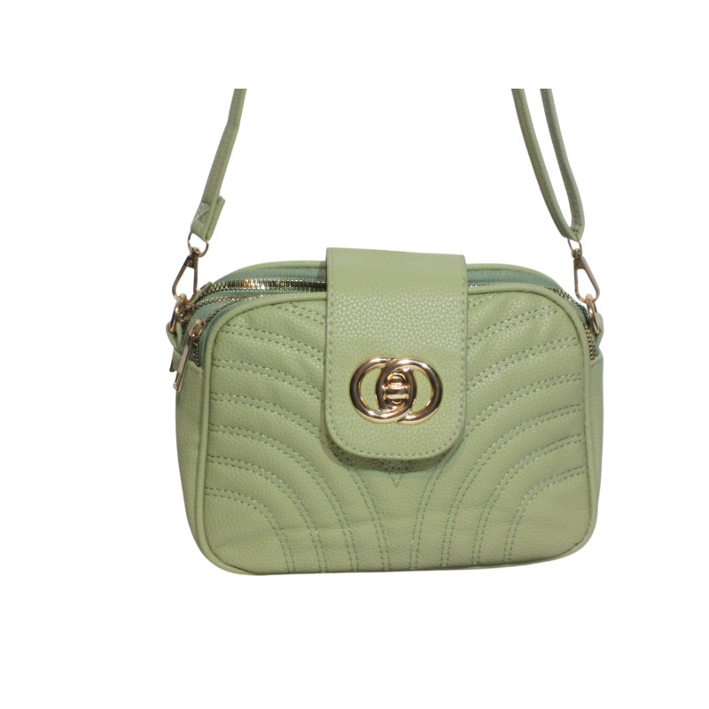 Sac bandoulière vert tendance – 3 compartiments sécurisés