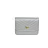 Sac pochette argent large bandoulière – face