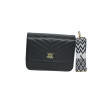 Sac pochette noir - large bandoulière – face 1