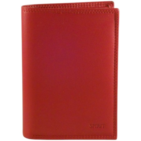 Portefeuille cuir vachette rouge de marque SPIRIT