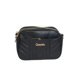 Sac à main noir spacieux – 3 compartiments zippés tendance