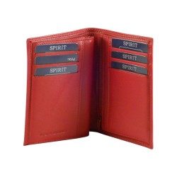 Portefeuille cuir vachette rouge de marque SPIRIT