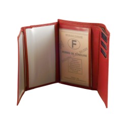 Portefeuille cuir vachette rouge de marque SPIRIT