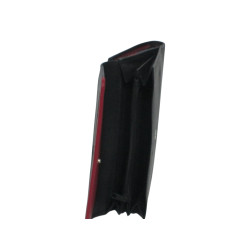 Compagnon cuir noir multi-couleur – Porte-chéquier élégant