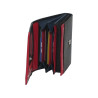 Porte-monnaie cuir multi-couleur noir – 10 cartes + monnaie