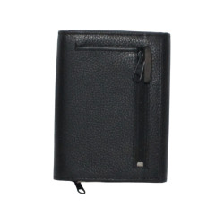 Porte-monnaie cuir multi-couleur noir – 10 cartes + monnaie