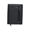 Porte-monnaie cuir multi-couleur noir – 10 cartes + monnaie