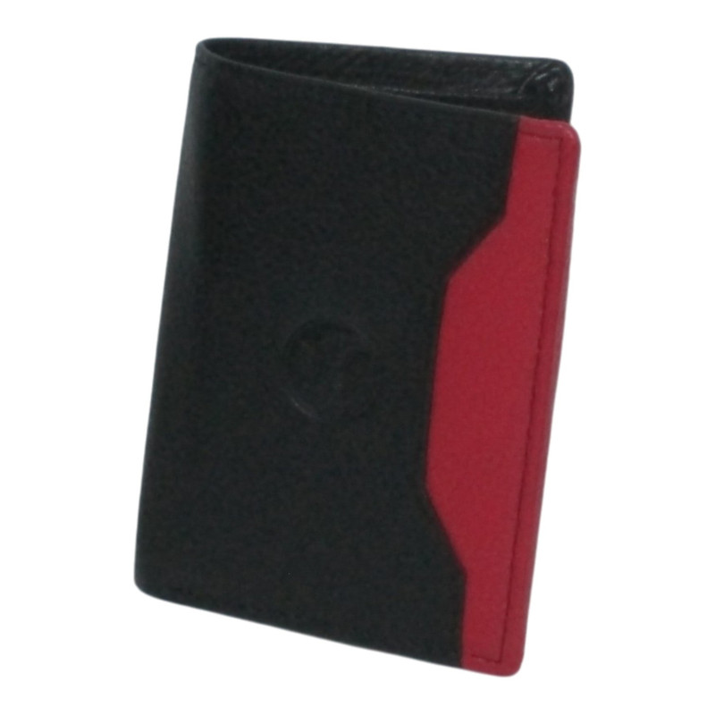 Porte-carte cuir noir multi-couleur – 10 cartes + billets