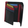 Porte-carte cuir noir multi-couleur – 10 cartes + billets