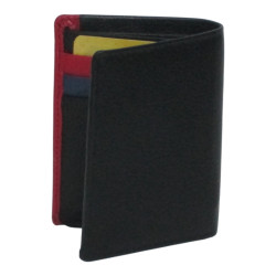 Porte-carte cuir noir multi-couleur – 10 cartes + billets