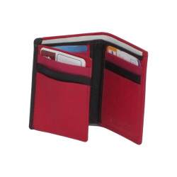 Porte-carte cuir rouge multi-couleur – 10 cartes + billets