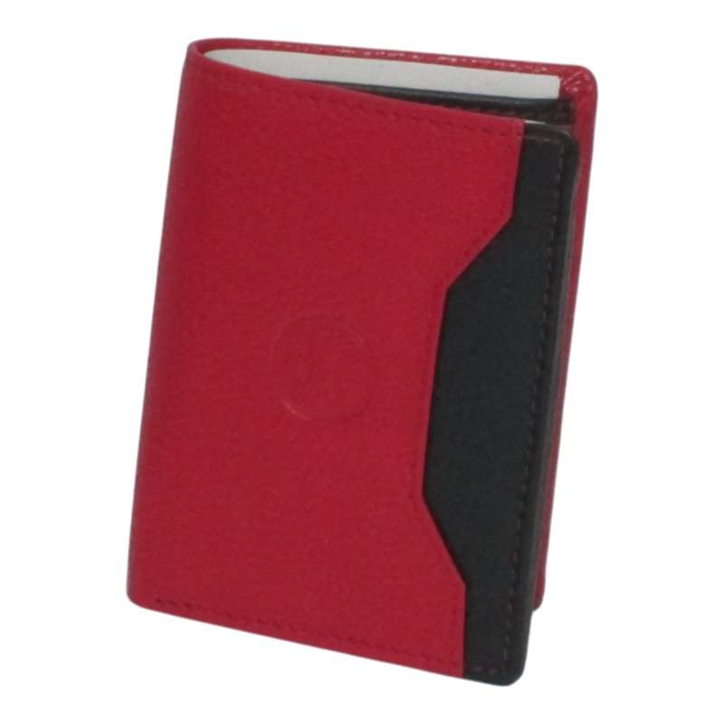 Porte-carte cuir rouge multi-couleur – 10 cartes + billets