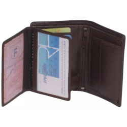 Portefeuille marron RFID Cheval G.Z – Anti-piratage cuir vachette