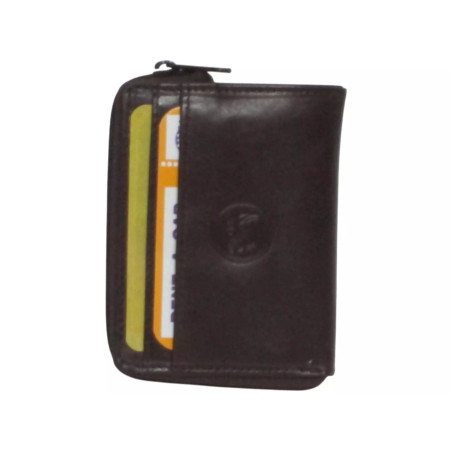 Petit porte-monnaie noir RFID Cheval G.Z – Cuir vachette