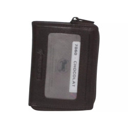 Petit porte-monnaie noir RFID Cheval G.Z – Cuir vachette