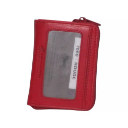 Petit porte-monnaie rouge RFID Cheval G.Z – Cuir vachette