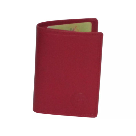 Porte-carte rouge RFID Cheval GZ – 9 cartes cuir vachette