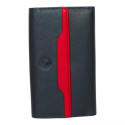 Compagnon multi-couleur cuir noir – Élégance et organisation