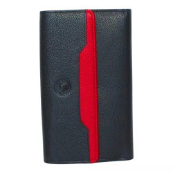 Compagnon cuir noir multi-couleur – Porte-chéquier élégant