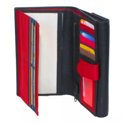 Compagnon multi-couleur cuir noir – cote porte chequier et CB-1