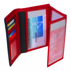 Portefeuille CHEVAL G-Z cuir vachette rouge – 12 cartes