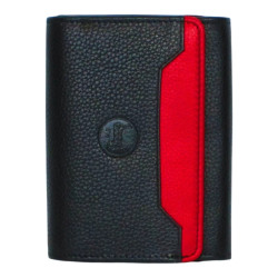 Porte-monnaie cuir multi-couleur noir – 10 cartes + monnaie