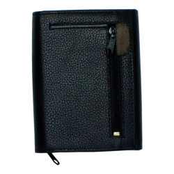 Porte-monnaie cuir multi-couleur noir – 10 cartes + monnaie