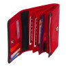 Porte-monnaie cuir multi-couleur rouge – 10 cartes + monnaie