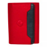 Porte-monnaie cuir multi-couleur rouge – 10 cartes + monnaie