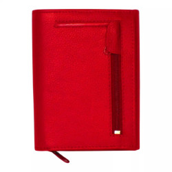 Porte-monnaie cuir multi-couleur rouge – 10 cartes + monnaie