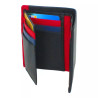Porte-carte cuir noir multi-couleur – 10 cartes + billets