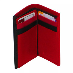 Porte-carte cuir rouge multi-couleur – 10 cartes + billets