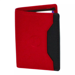 Porte-carte cuir rouge multi-couleur – 10 cartes + billets