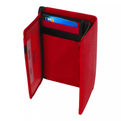 Porte-carte cuir rouge multi-couleur – 10 cartes + billets