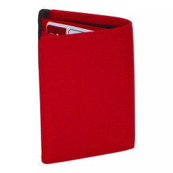Porte-carte cuir rouge multi-couleur – 10 cartes + billets