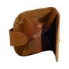 Porte monnaie cuvette de marque SPIRIT en cuir vachette collet marron