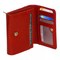 Porte-monnaie marron RFID Junior Cheval G.Z en cuir vachette – interieur