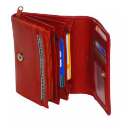 Porte-monnaie marron RFID Junior Cheval G.Z en cuir vachette – interieur-1