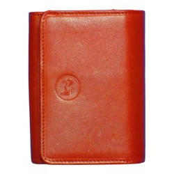 Porte-monnaie marron RFID Junior Cheval G.Z en cuir vachette – face