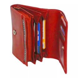 Porte-monnaie rouge RFID Junior Cheval G.Z en cuir vachette – interieur-1