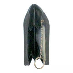 Petit porte-monnaie noir RFID Cheval G.Z en cuir vachette – interieur