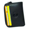 Petit porte-monnaie noir RFID Cheval G.Z en cuir vachette – face Petit porte-monnaie noir RFID Cheval G.Z en cuir vachette – face