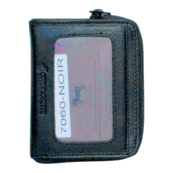 Petit porte-monnaie noir RFID Cheval G.Z – Cuir vachette