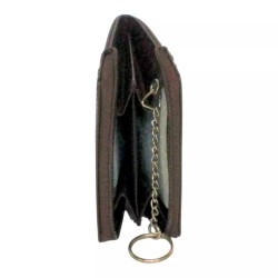Petit porte-monnaie marron RFID Cheval G.Z en cuir vachette – interieur