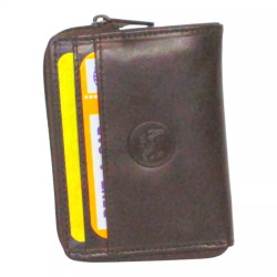 Petit porte-monnaie marron RFID Cheval G.Z – Cuir vachette